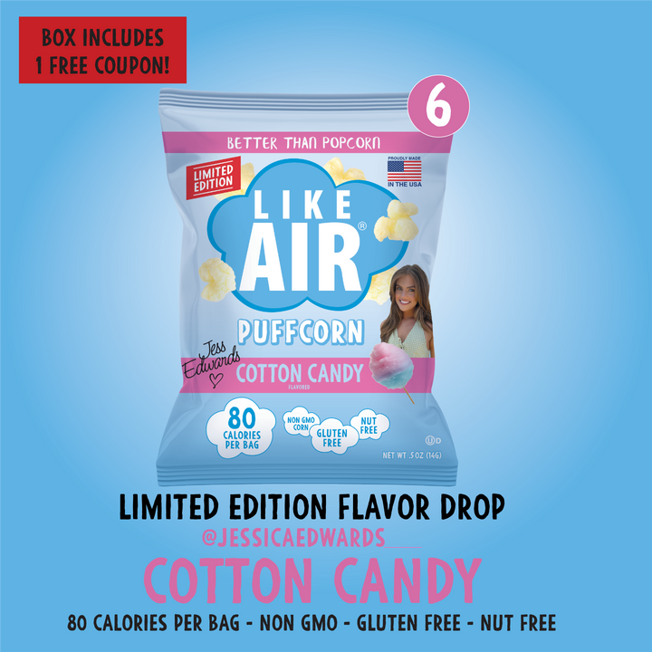 6 count Single Flavor Puffcorn Pack  - 6 bags - Like Air Puffcorn