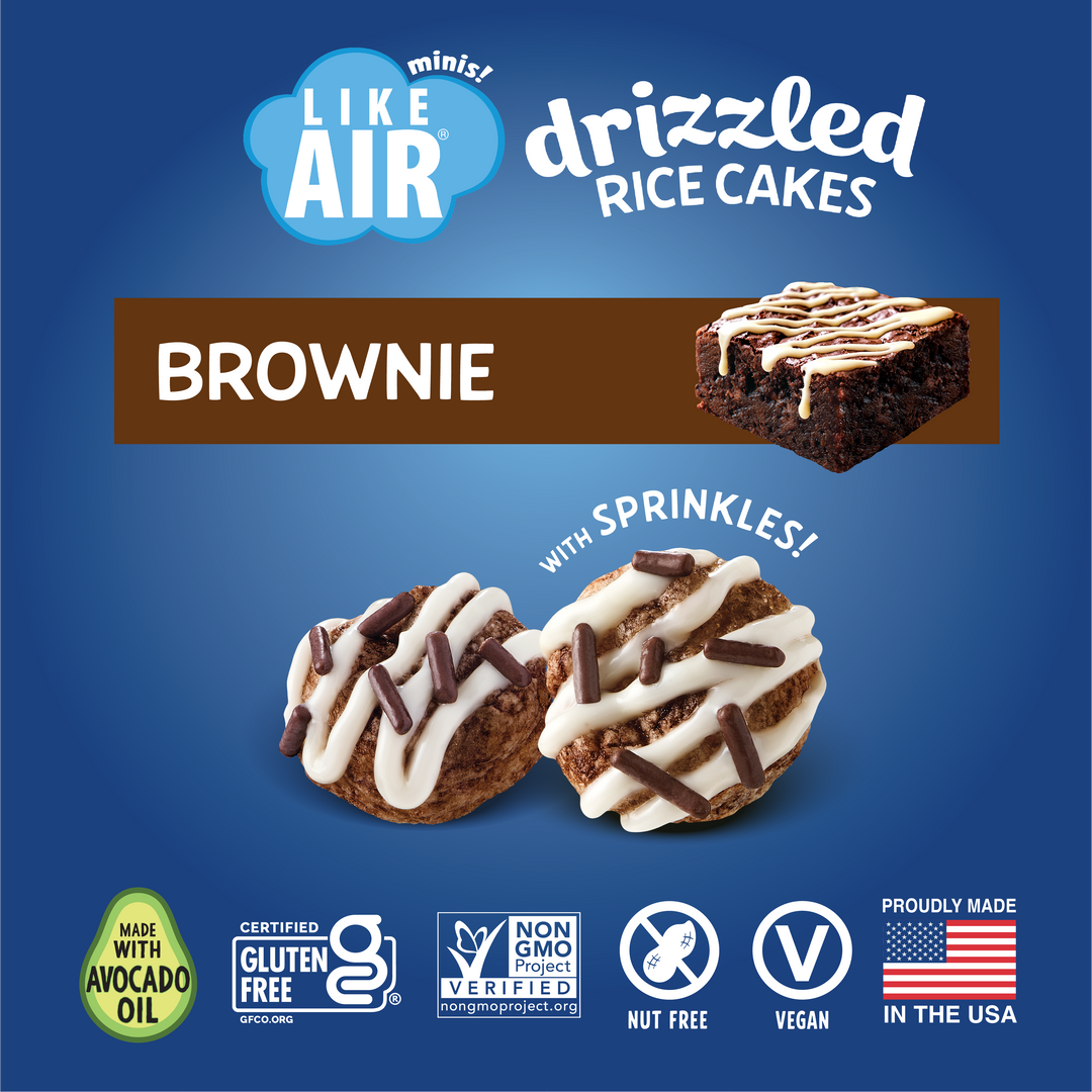 Like Air Single Serve Brownie Drizzled Rice Cakes Pack - 0.74oz, 10 bags