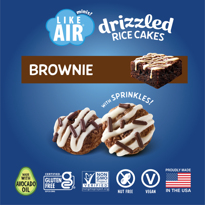 Like Air Single Serve Brownie Drizzled Rice Cakes Pack - 0.74oz, 10 bags