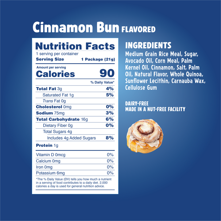 Like Air Single Serve Cinnamon Bun Drizzled Rice Cakes Pack - 0.74oz, 10 bags