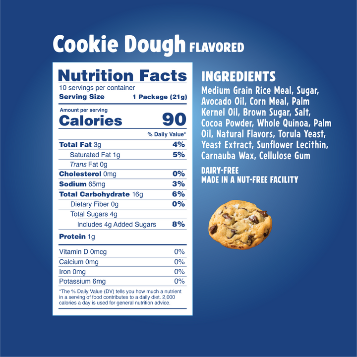Like Air Single Serve Cookie Dough Drizzled Rice Cakes Pack - 0.74oz, 10 bags