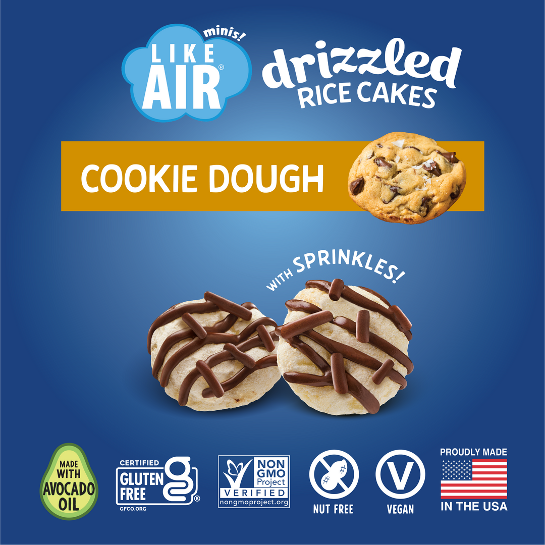 Like Air Single Serve Cookie Dough Drizzled Rice Cakes Pack - 0.74oz, 10 bags