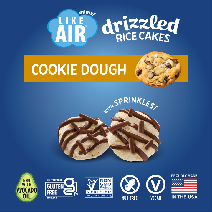 Like Air Single Serve Cookie Dough Drizzled Rice Cakes Pack - 0.74oz, 10 bags