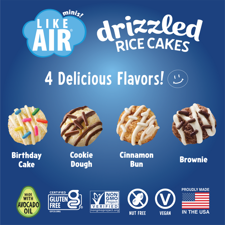 Like Air Single Serve Drizzled Rice Cakes Variety Pack - 0.74oz, 10 bags