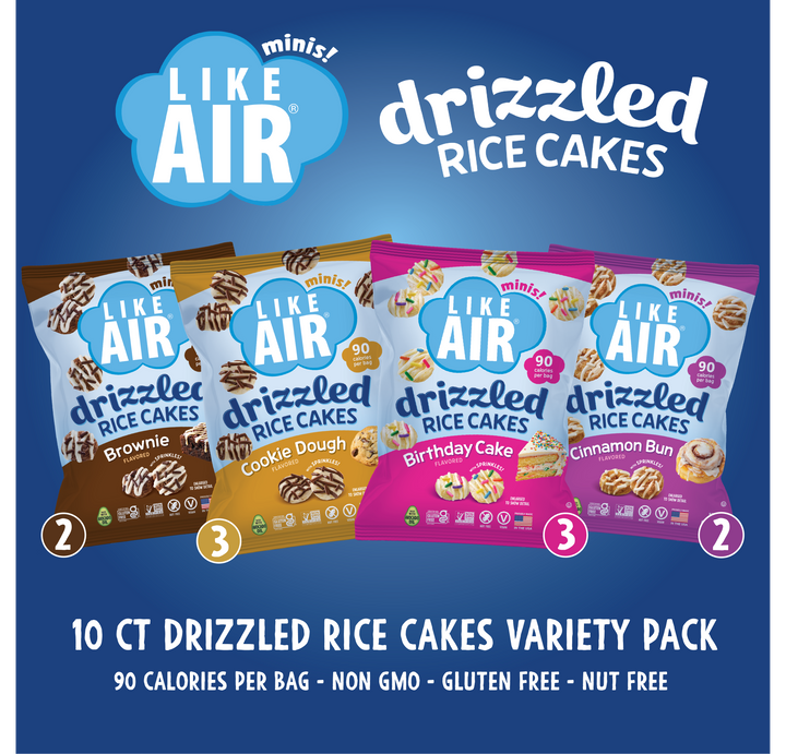 Like Air Single Serve Drizzled Rice Cakes Variety Pack - 0.74oz, 10 bags
