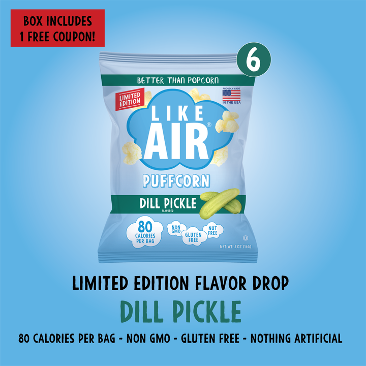 6 count Single Flavor Puffcorn Pack  - 6 bags - Like Air Puffcorn