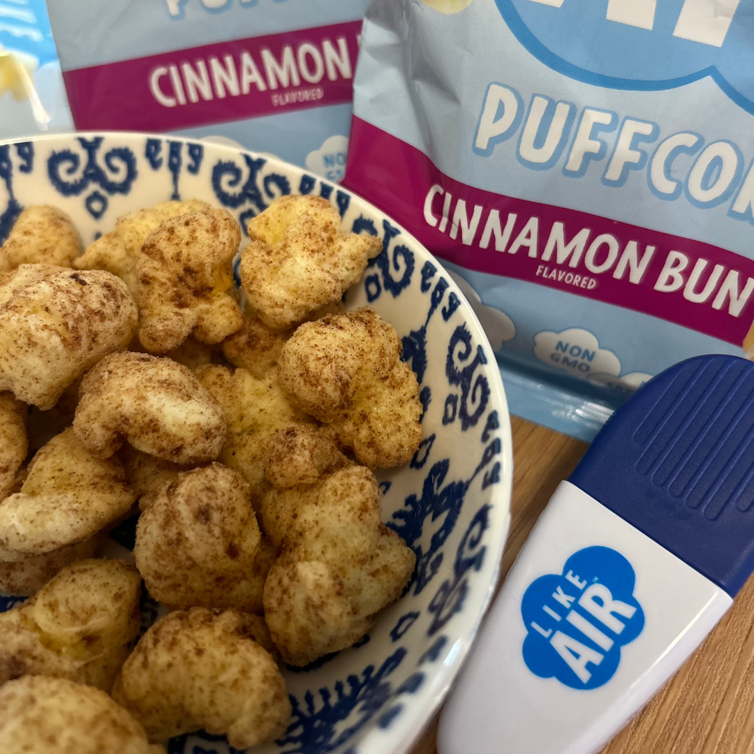 Cinnamon Bun Puffcorn Single Serve  - 20 bags - Like Air Puffcorn