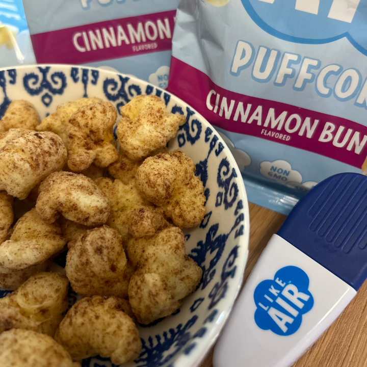 Cinnamon Bun Puffcorn Single Serve  - 20 bags - Like Air Puffcorn