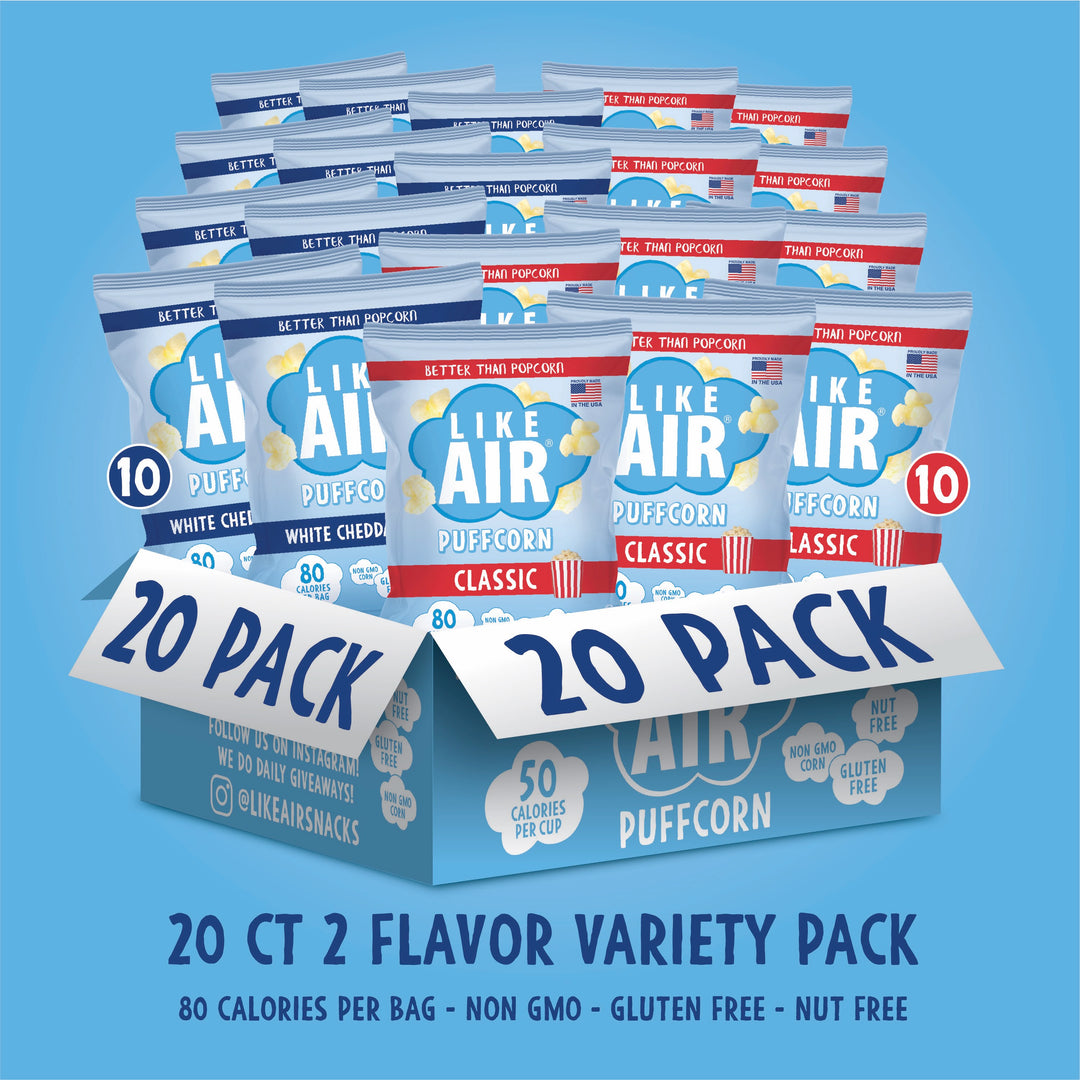 Like Air Single Serve 2 Flavor Puffcorn Variety Pack - 0.5oz, 20 bags