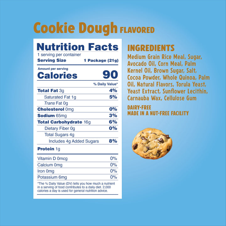 Like Air Single Serve Cookie Dough Drizzled Rice Cakes Pack - 0.74oz, 16 bags