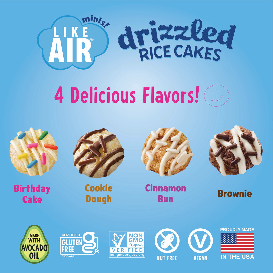 Like Air Single Serve Drizzled Rice Cakes Variety Pack - 0.74oz, 10 bags