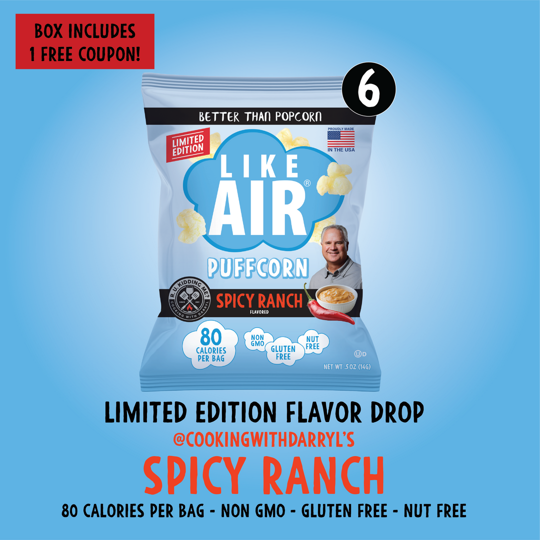 6 count Single Flavor Puffcorn Pack  - 6 bags - Like Air Puffcorn