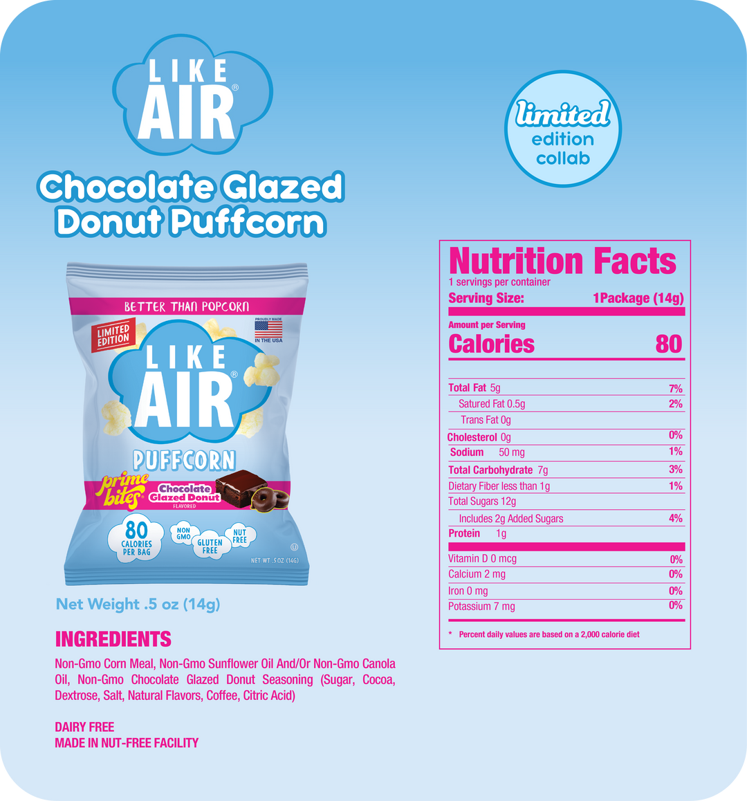 Prime Bites  x Like Air Chocolate Glazed Donut Flavor Box
