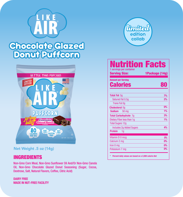 Prime Bites  x Like Air Chocolate Glazed Donut Flavor Box