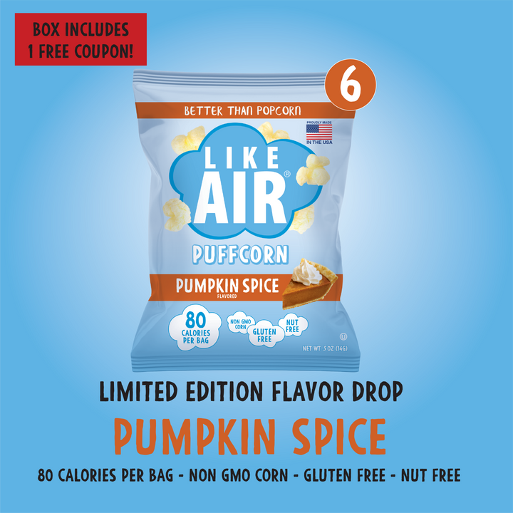6 count Single Flavor Puffcorn Pack  - 6 bags - Like Air Puffcorn
