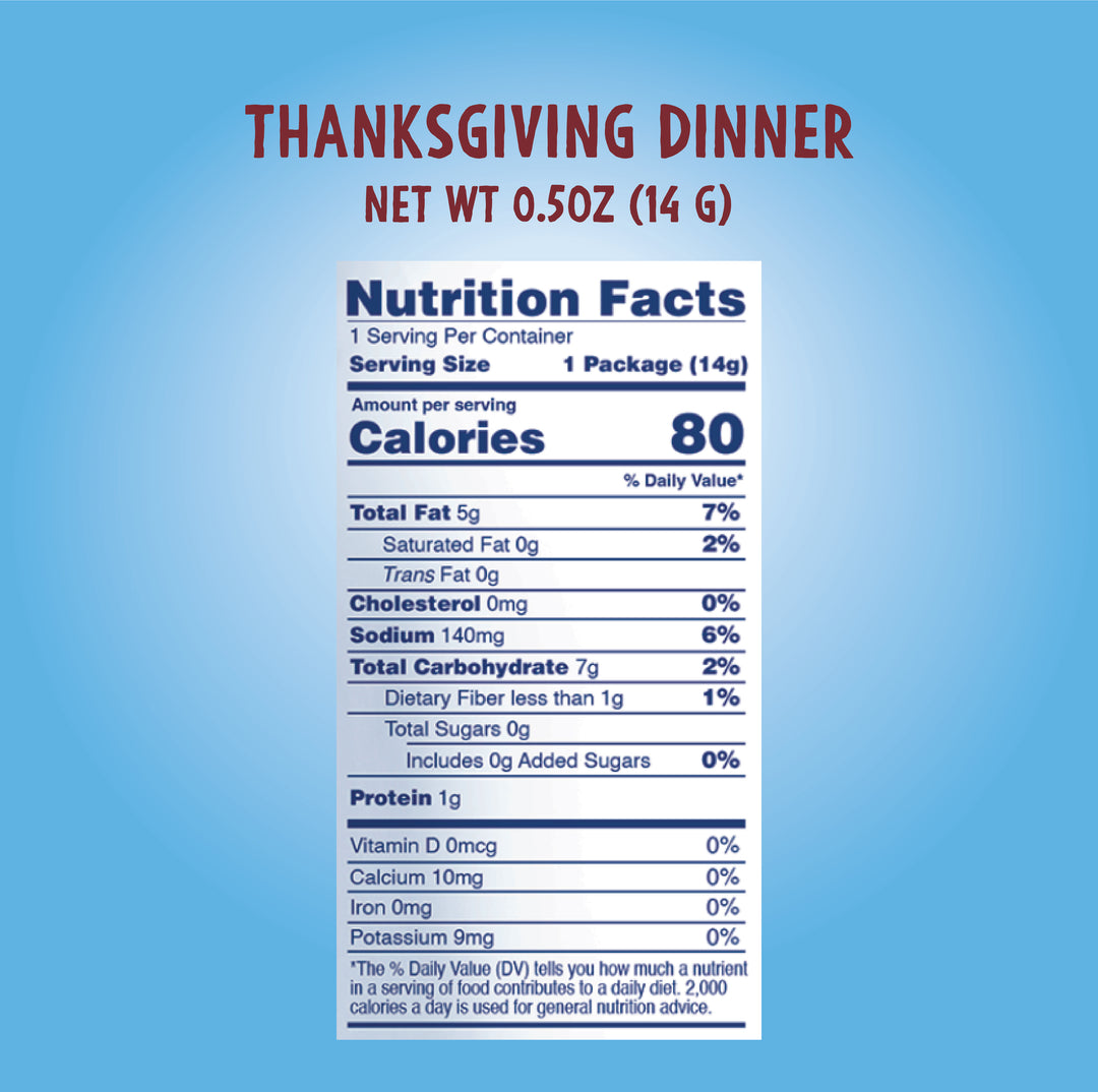 Thanksgiving Dinner Single Serve  - 6 bags - Like Air Puffcorn